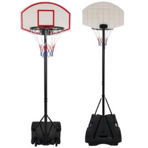 JupiterForce Basketball Hoop Outdoor 5.5-7Ft Height Adjustable, Portable Basketball Hoops & Goals with Backboard&Wheels for Kids/Adults Indoor