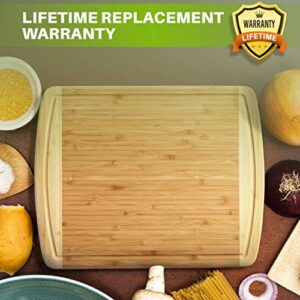 GREENER CHEF 12 Inch Small Cutting Board with Lifetime Replacements, Bamboo Cutting Boards for Kitchen, Butcher Block, Mini Wooden Chopping Board for Meat, Veggies, Non Toxic Charcuterie Board