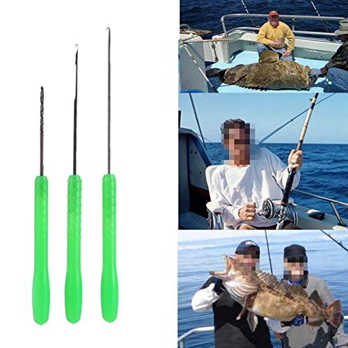 3 in 1 Baiting Needle Tool Fishing Rigging Bait Needle Kit Tool Set Bait Boilie Drill Stringer Needle for Making Rigs