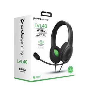 PDP Gaming AIRLITE Xbox Headset with Noise-Cancelling Microphone, Licensed Microsoft Series X|S, Xbox One Accessories, PC/Windows 10/11, Lightweight Wired Power Stereo headphones - Black