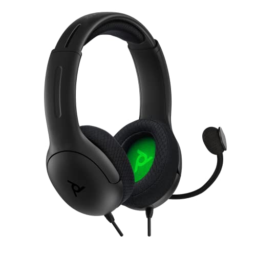 PDP Gaming AIRLITE Xbox Headset with Noise-Cancelling Microphone, Licensed Microsoft Series X|S, Xbox One Accessories, PC/Windows 10/11, Lightweight Wired Power Stereo headphones - Black