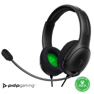 PDP Gaming AIRLITE Xbox Headset with Noise-Cancelling Microphone, Licensed Microsoft Series X|S, Xbox One Accessories, PC/Windows 10/11, Lightweight Wired Power Stereo headphones - Black