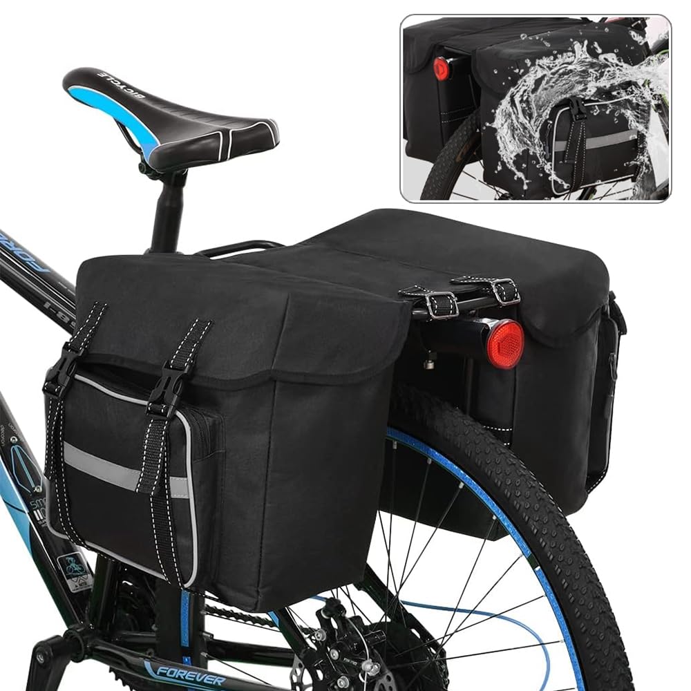 Lixada Bicycle Pannier Bag Waterproof Bike Rear Rack Bag Bike Seat Pannier Cycling Rear Carrier Bag Road Bike Storage Bag