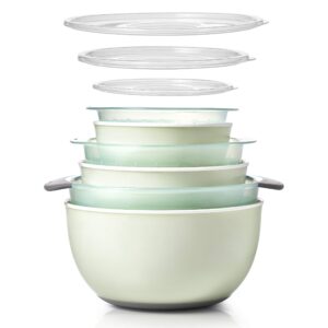 oxo good grips 9-piece nesting bowl & colander set, sea glass