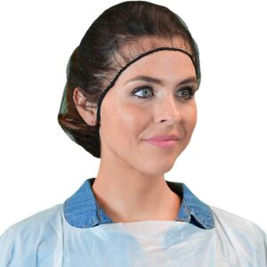 QIAN SOU Disposable Hair Nets Durable Nylon Caps Breathable Honeycomb 24" (100)