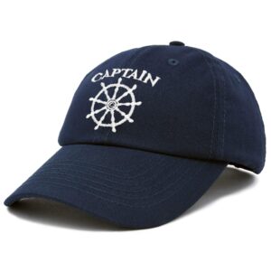 DALIX Captain Hat Sail Baseball Cap Boat Men Women Navy Blue