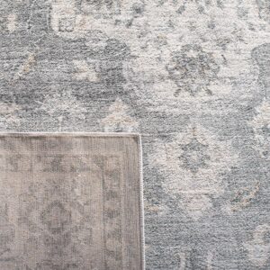 SAFAVIEH Isabella Collection Area Rug - 9' x 12', Grey & Light Grey, Oriental Design, Non-Shedding & Easy Care, Ideal for High Traffic Areas in Living Room, Bedroom (ISA921F)