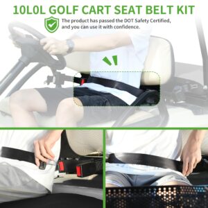 10L0L 4PCS Universal Retractable Golf Cart Seat Belt Kit for EZGO, Yamaha, Club Car, etc. Fits Front Rear Seat