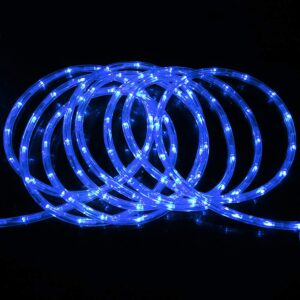 50ft 360 LED Waterproof Rope Lights,110V Connectable Indoor Outdoor Blue Rope Lights for Deck, Patio, Pool, Camping, Bedroom Decor, Landscape Lighting and More (Blue)