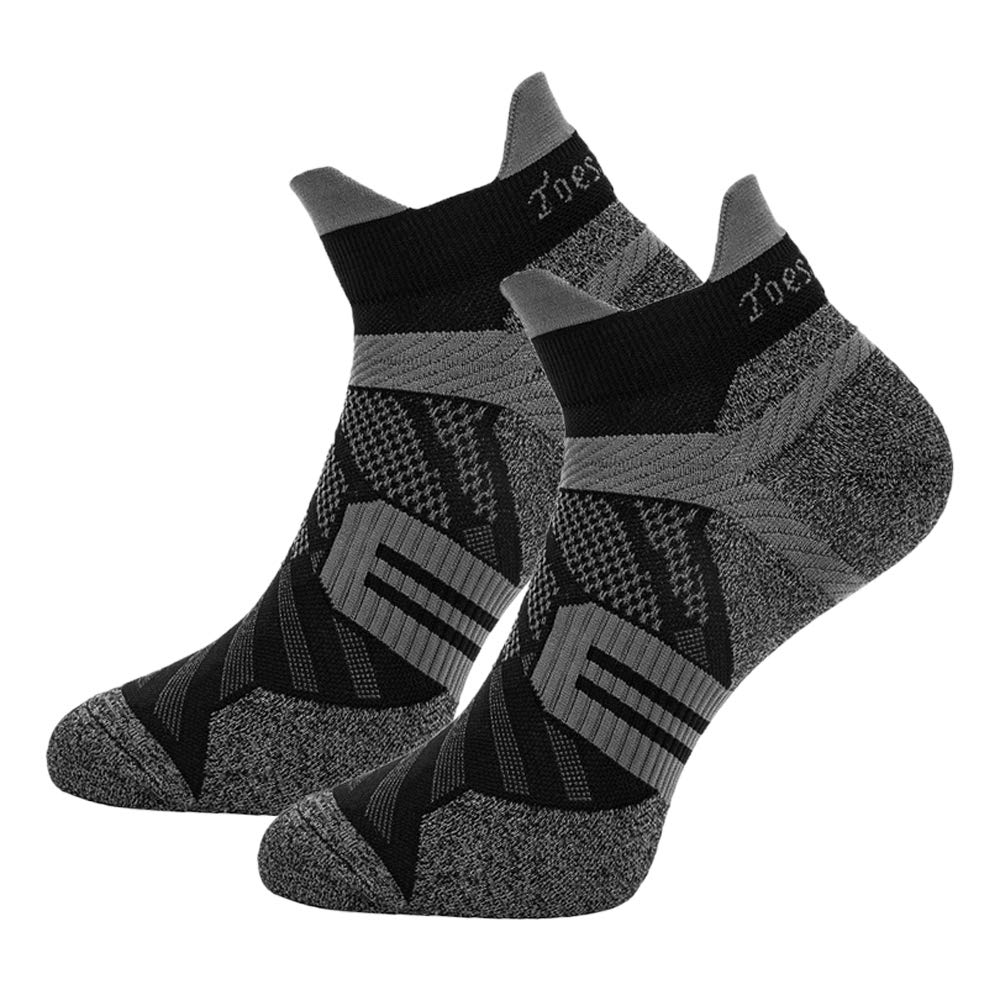 Toes&Feet Women's 2-Pack Black Anti-Sweat Deodorant Thin Ankle Compression Running Socks,M