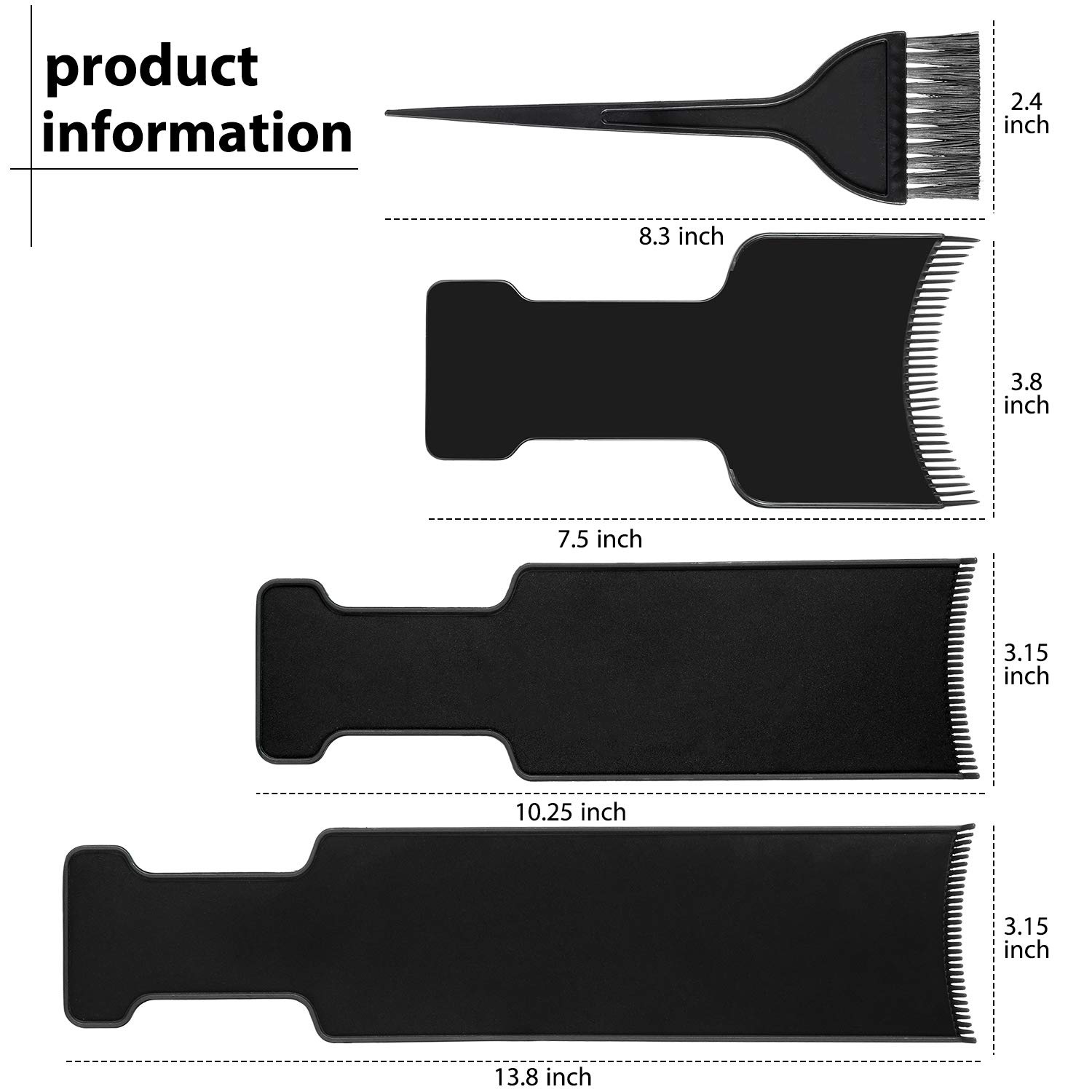 Mudder 4 Pieces Balayage Highlighting Board with Teeth Hair Dye Paddle Highlighting Brush cooboard for Balayage Board Comb for Hair Dye