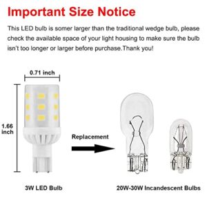 Makergroup T5 T10 Wedge Base LED Light Bulbs 12VAC/DC 3Watt Cool White 6000K for Outdoor Landscape Lighting Deck Stair Step Path Lights and RV Travel Tailer Lights 2-Pack