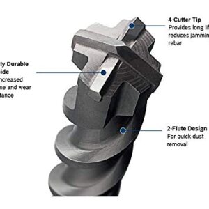 Hawera M45021 1-1/4" X 21" SDS-max Carbide Rotary Hammer Drill Bit for Concrete