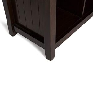 SIMPLIHOME Acadian SOLID WOOD 57 Inch Transitional 12 Cube Storage in Brunette Brown, For the Living Room, Study Room and Office