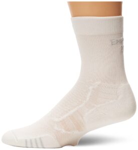 thorlos prolite xpxu ultra thin cushion crew socks, white, large