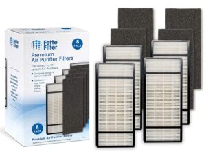 fette filter - premium true hepa h13 filter h with pre-filter for honeywell model hpa-050 hpa-060 hpa-061 hpa-150 hpa-160 hht-055 hht-155 (qty4) part # hrf-h1 hrf-h2 hrf-b1 hrf-b2 filter h (4+4)