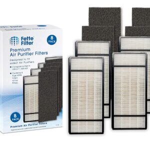 Fette Filter - Premium True Hepa H13 Filter H with Pre-Filter for Honeywell Model HPA-050 HPA-060 HPA-061 HPA-150 HPA-160 HHT-055 HHT-155 (QTY4) Part # HRF-H1 HRF-H2 HRF-B1 HRF-B2 Filter H (4+4)