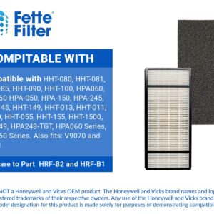 Fette Filter - Premium True Hepa H13 Filter H with Pre-Filter for Honeywell Model HPA-050 HPA-060 HPA-061 HPA-150 HPA-160 HHT-055 HHT-155 (QTY4) Part # HRF-H1 HRF-H2 HRF-B1 HRF-B2 Filter H (4+4)