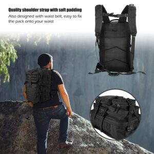 ProCase Tactical Backpack 42L Large Rucksack 3 Day Outdoor Military Army Assault Pack Go Bag Backpacks -Black