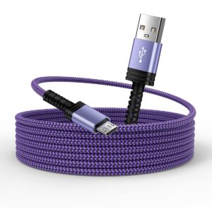 AILKIN Micro USB Charging Cable, 1 Pack 6FT Android Charger Cord Nylon Braided Fast Charging Cable Compatible Galaxy S6 S7 Edge,Kindle,Android & Windows Smartphones, PS4 and More-Purple