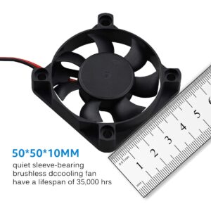 GDSTIME 50mm Fan, 50mm x 50mm x 10mm 12V DC Brushless Cooling Fan