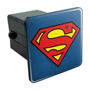superman classic s shield logo tow trailer hitch cover plug insert