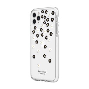 Kate Spade New York Scattered Flowers Case for iPhone 11 Pro Max,Polyurethane, Shock-Absorbent - Defensive Hardshell with White Bumper