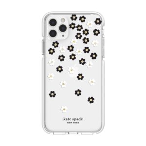 Kate Spade New York Scattered Flowers Case for iPhone 11 Pro Max,Polyurethane, Shock-Absorbent - Defensive Hardshell with White Bumper