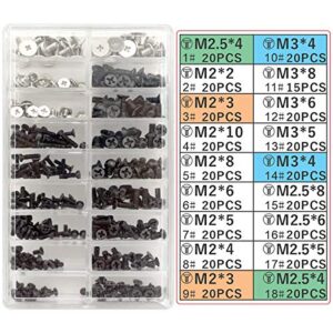 akuoly laptop screw set pc m2 m3 m2.5 screw standoffs for universal laptops and hard drive disk m.2 ssd, 355 pieces