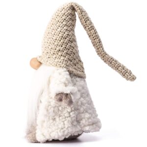 Funoasis Holiday Gnome Handmade Swedish Tomte, Christmas Elf Decoration Ornaments Thanks Giving Day Gifts Swedish Gnomes tomte 16 Inches (Khaki)