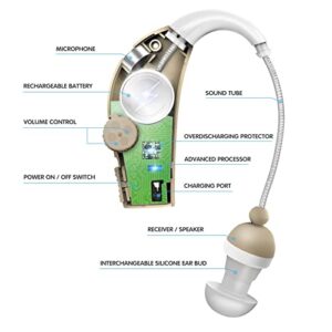 MSA 30X Twin Pack Sound Amplifier BTE PSAD | 30X Amplification | Rechargeable Sound Amplifier with Tips and Cleaning Brush