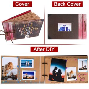 Vienrose Our Adventure Book Up Scrapbook Photo Album DIY Memory Scrap Book Hard Cover with Luxury Kit for Men Boyfriend