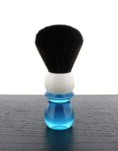 wcs two-tone tall synthetic shaving brush, blue & white