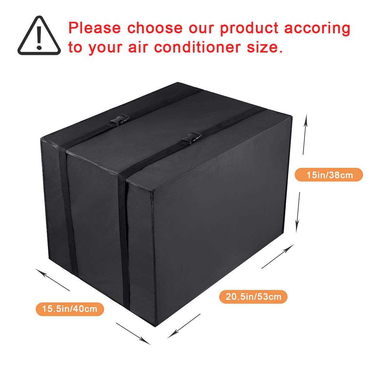 Window Air Conditioner Cover Outdoor, Luxiv Outside Window AC Unit Cover Black Dust-proof Waterproof AC Cover Outdoor Window AC Protection Cover (21Wx16Dx15H)