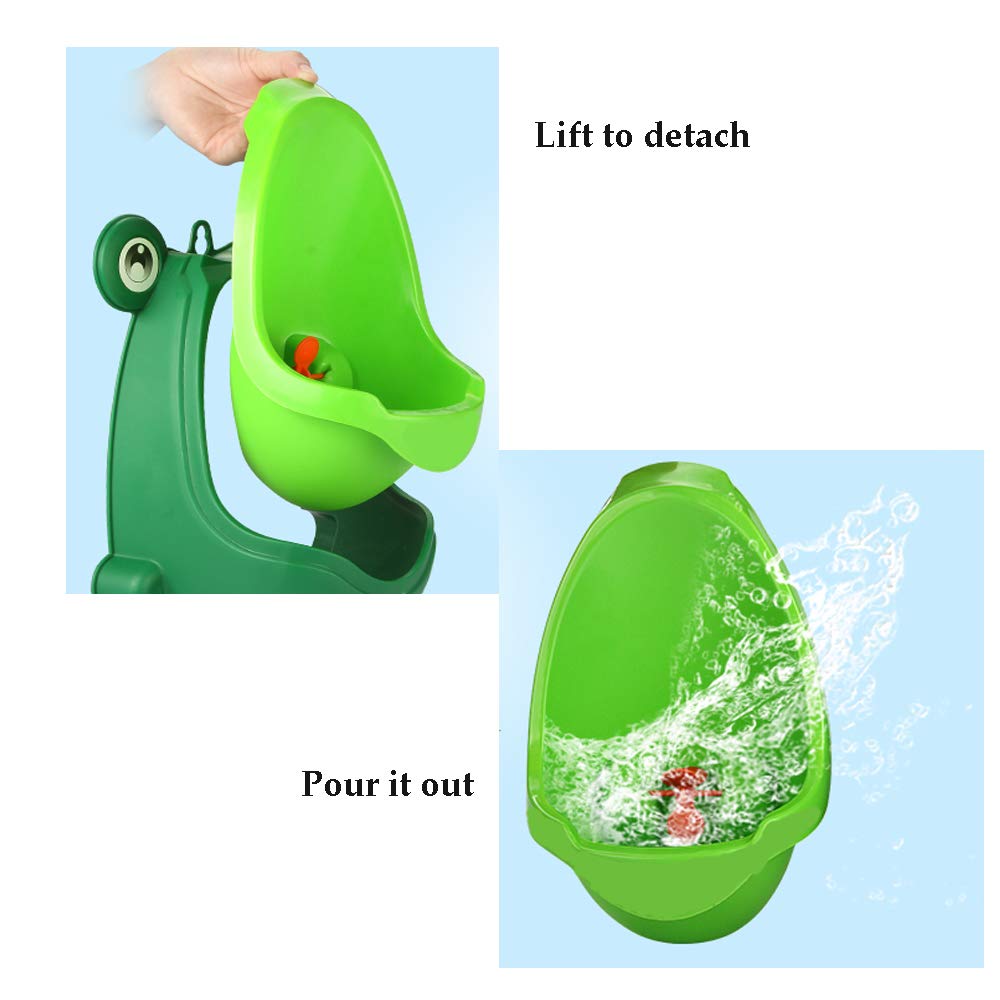 Frog Pee Training,Cute Potty Training Urinal for Boys with Funny Aiming Target,Green Urinals for Toddler Boy