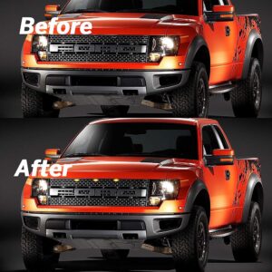 BASIKER Auto Front Grille Lights for 2004-2019 Ford F150 F250 F350 External LED Decoration | 3 Pack Amber Lens