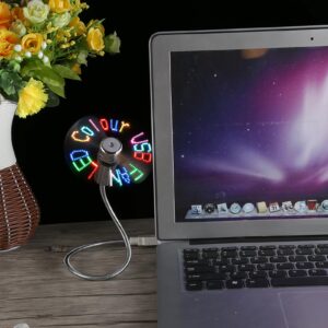 oumij usb led rgb programmable fan flexible led programmable message display mini rgb usb fan for pc notebook laptop