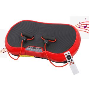 saturnpower full body vibration platform massage machine fitness shaking machine workout whole body trainer vibration weight loss equipment vibration fat reducer with bluetooth connection (red)