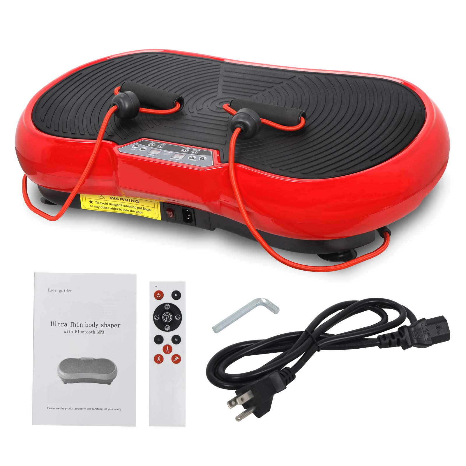 Saturnpower Full Body Vibration Platform Massage Machine Fitness Shaking Machine Workout Whole Body Trainer Vibration Weight Loss Equipment Vibration Fat Reducer with Bluetooth Connection (red)