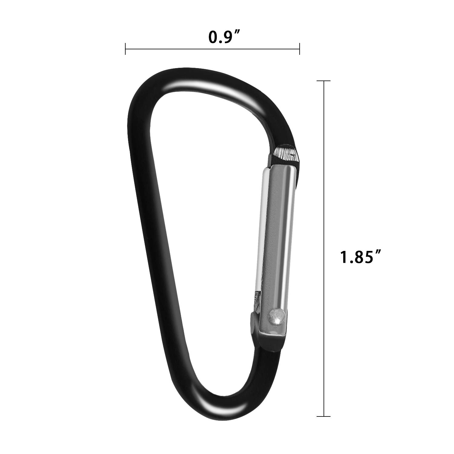 UPINS 100Pcs Carabiner Clips, Aluminum Locking Spring Hook Keychain D Shape Heavy Duty Buckle Pack Carabiners Clip Lock Snap Hooks Backpack Clip