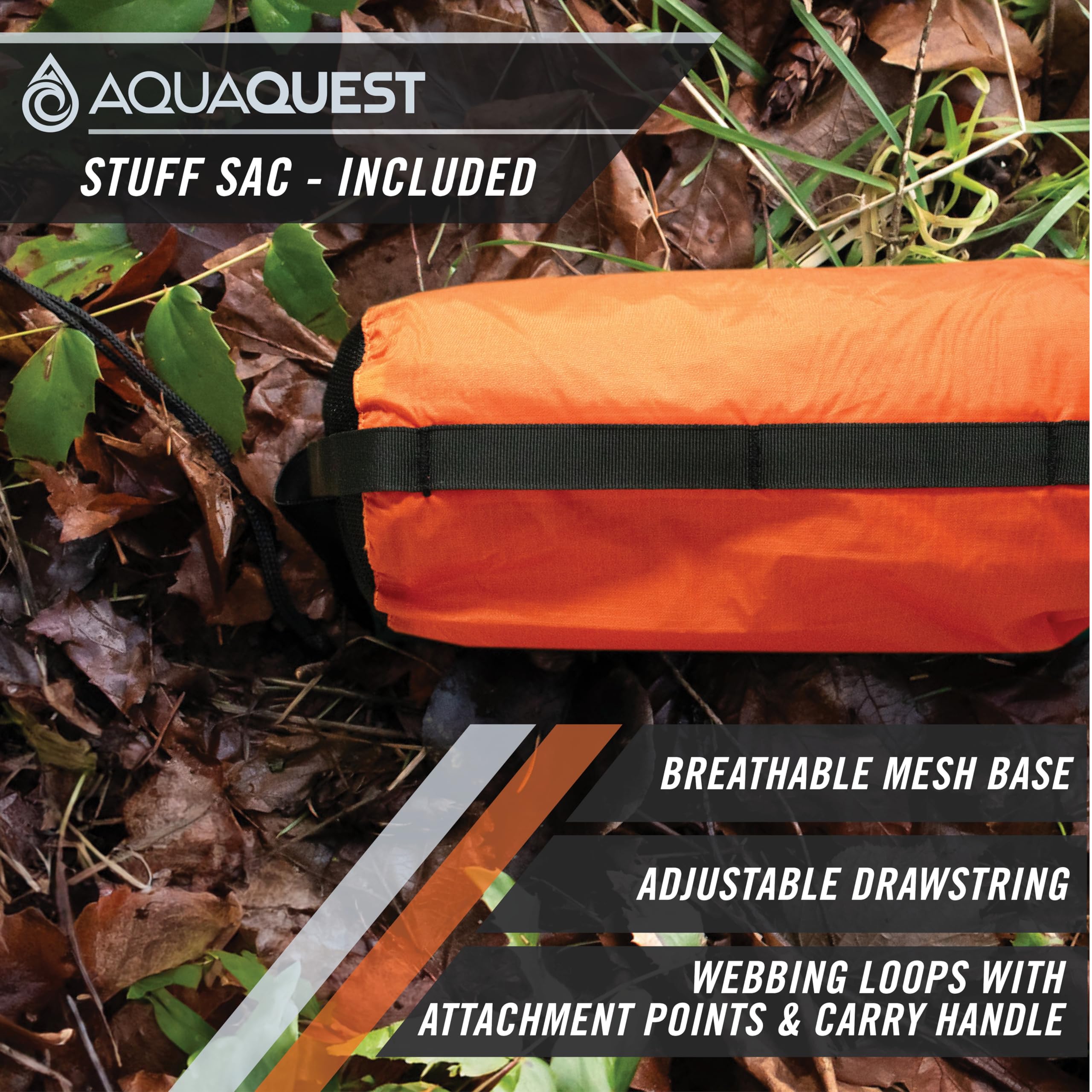 AquaQuest Survivor High Visibility Tarp - Portable Safety Shelter or Emergency Rain Fly - Disaster Preparedness Must Haves for Hiking, Backpacking & Expedition, 10 x 10 ft