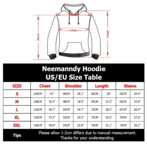 Neemanndy Red and Blue Fire Flame Graphic 3D Hoodies Realistic Print Outer Sports Sweaters for Men and Women, Large