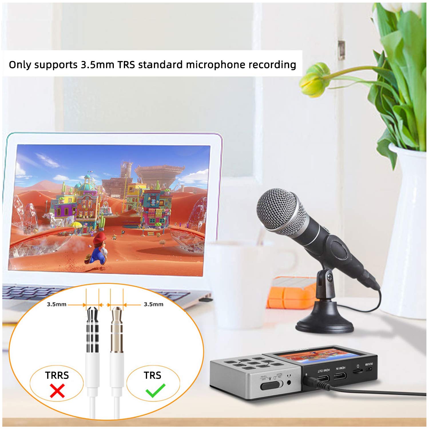 1080P@60fps Capture Card with 3.5 Inch LCD and Remote Control, HDMI Video Recorder for PS4, Xbox One,LiveTV,DVR, Support Playback/Schedule Recording/Mic in(Without PC)