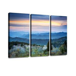 yking1 scenic blue ridge parkway appalachians smoky mountains spring landscape wall art painting pictures print on canvas stretched & framed artworks modern hanging posters home decor 3panel