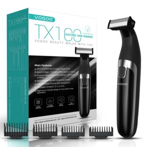 vogoe beard trimmer for men electric shaver for mustache body head all-in-one cordless groomer hair clippers and adjustable facial grooming kit rechargeable waterproof tx100