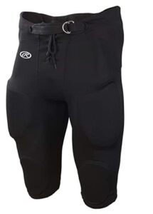 rawlings | adult game/practice football pants, black, x-large