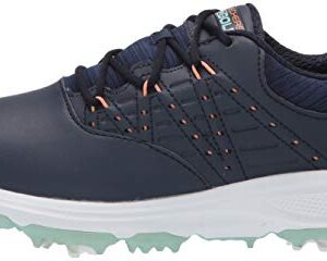 Skechers womens Pro 2 Spiked Waterproof Golf Shoe, Navy/Turquoise, 10 US