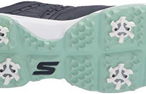 Skechers womens Pro 2 Spiked Waterproof Golf Shoe, Navy/Turquoise, 10 US