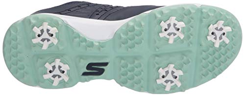 Skechers womens Pro 2 Spiked Waterproof Golf Shoe, Navy/Turquoise, 10 US