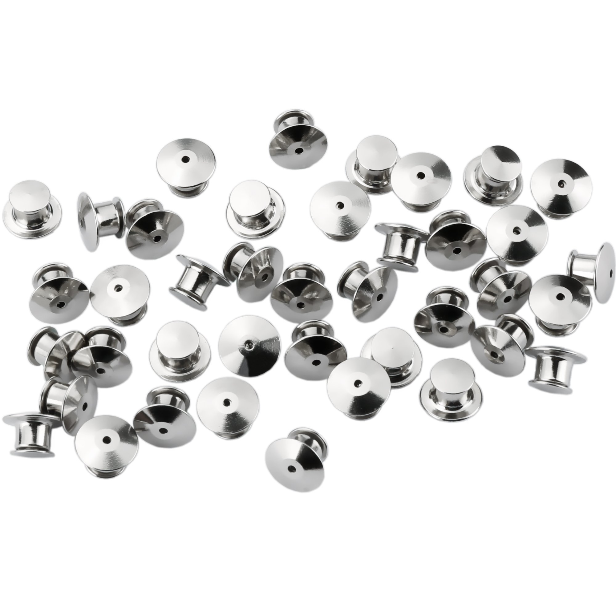 SUBANG 30 Pieces Metal Pin Backs Locking Pin Keepers Locking Clasp with Storage Case